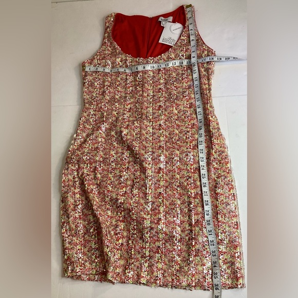 Belle Badgley Mischka candy coloured sequin sleeveless dress size 14 NWT - Picture 4 of 11